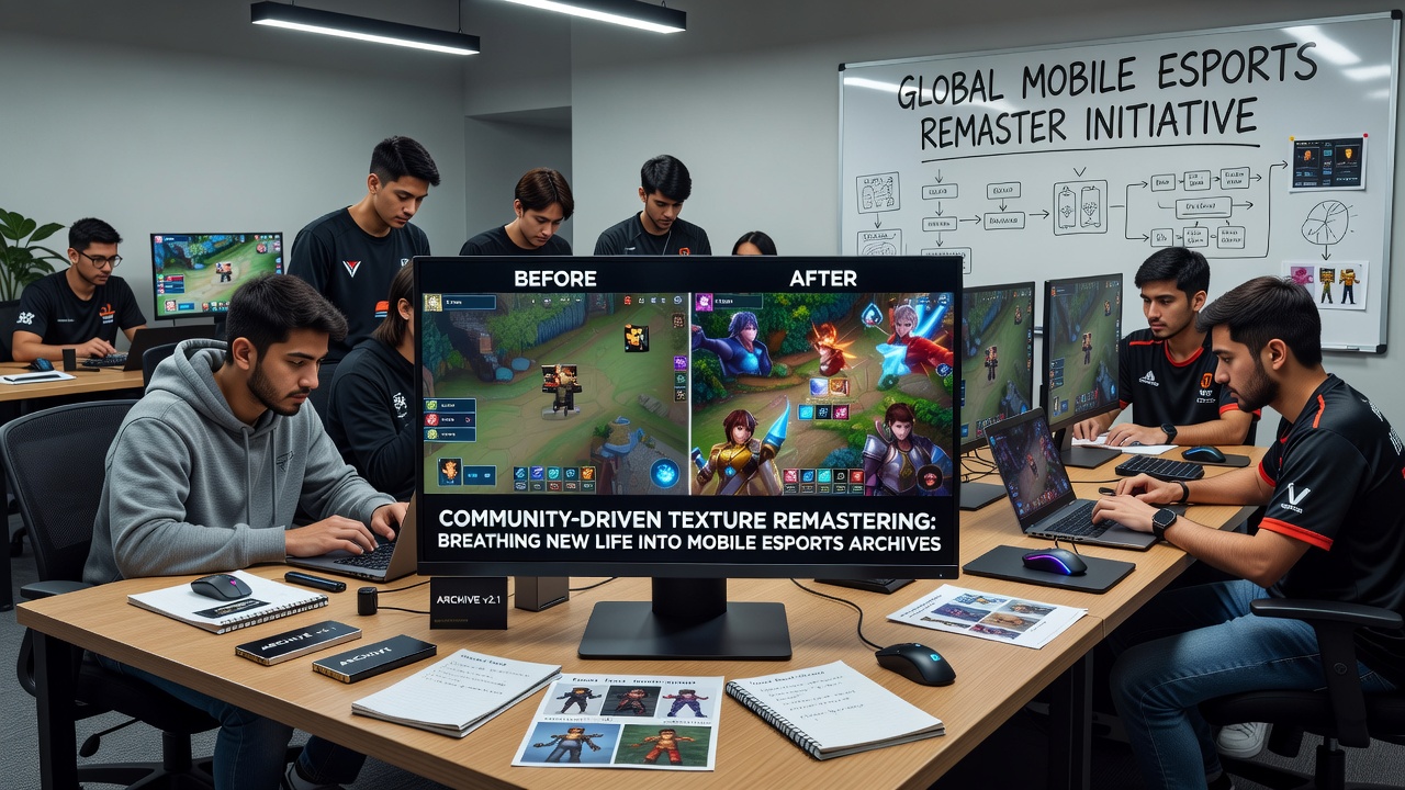 Community members collaborating on texture remastering tools for mobile esports games