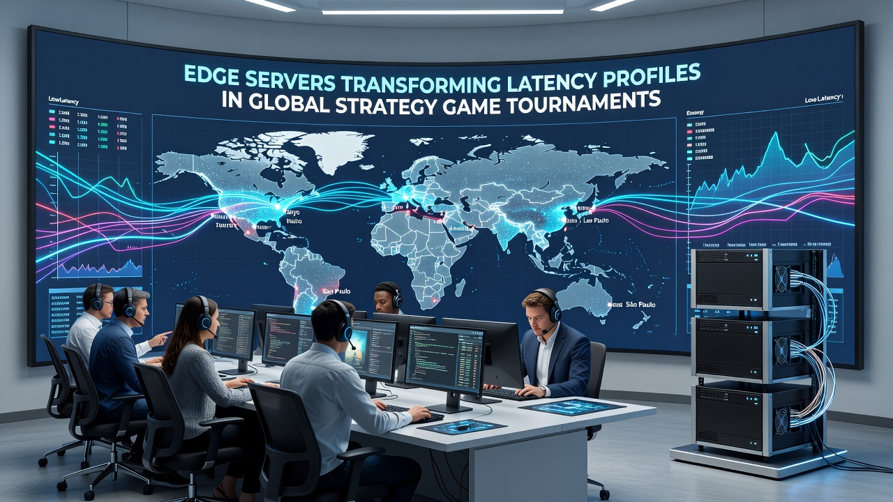 Edge servers deployed at a global strategy game tournament venue reducing network delays for players