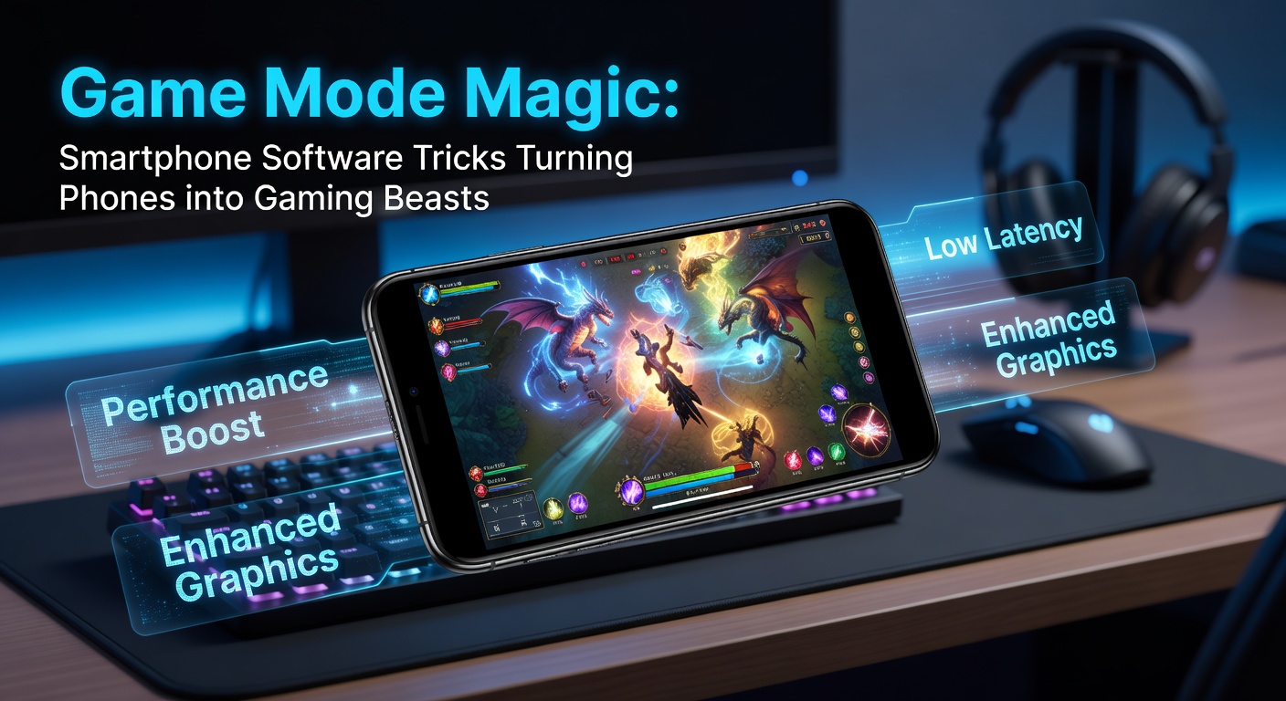 Smartphone displaying a high-frame-rate game with Game Mode activated, showing smooth gameplay overlays and performance stats