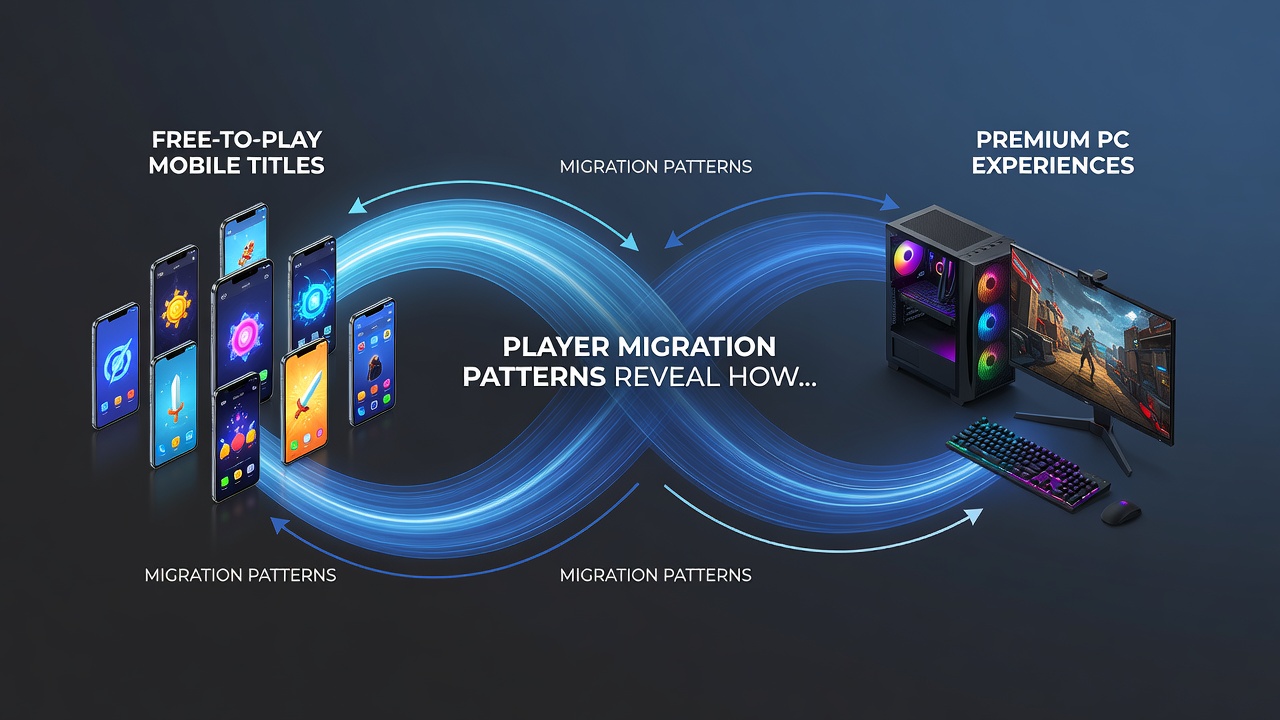 Data visualization charts displaying engagement metrics and player retention rates across synced gaming platforms