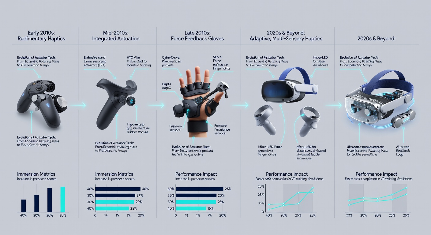 Competitive VR shooter setup displaying synchronized haptic peripherals during a precision aiming drill in a professional tournament environment