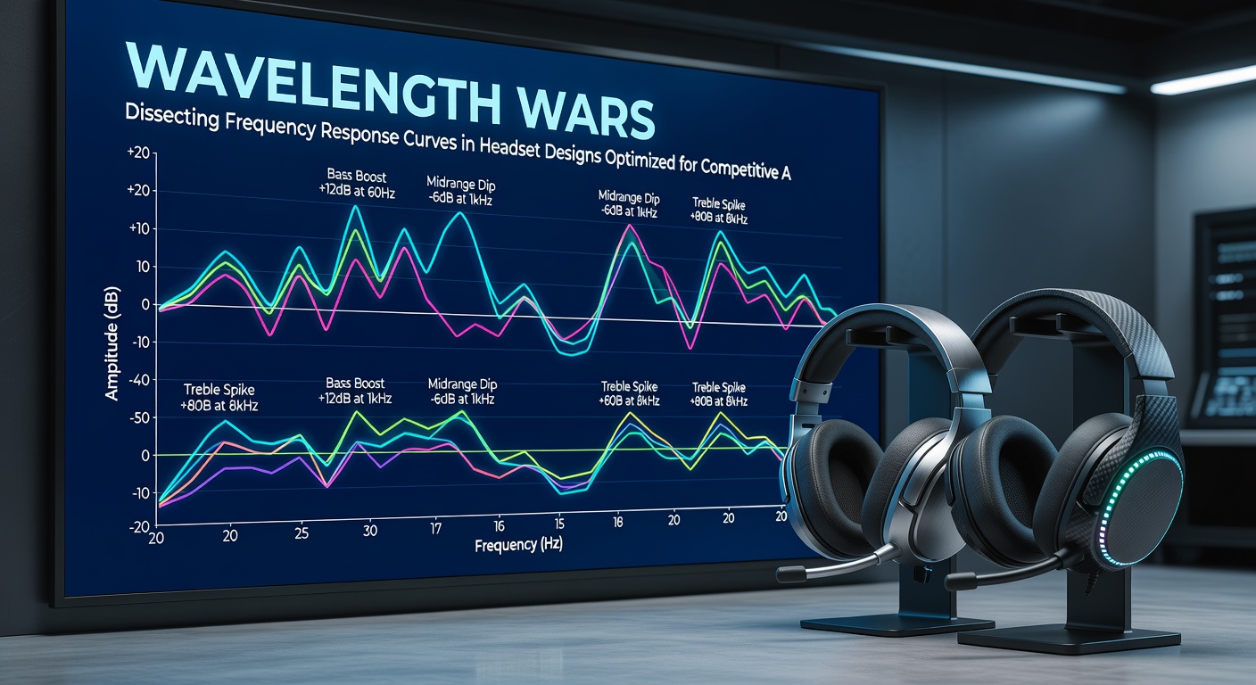 Close-up of a gaming headset driver and frequency analysis software interface showing optimized response for footsteps